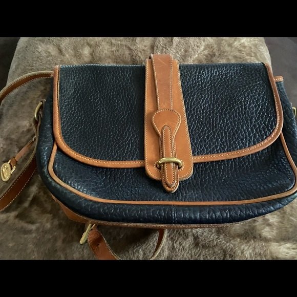 Dooney & Bourke  Handbag All Weather Leather USA pebbled blue Equestrian Vintage - Picture 15 of 15